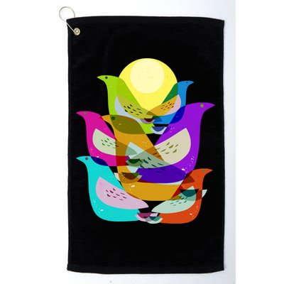 Vintage Retro Birds Golf Towel