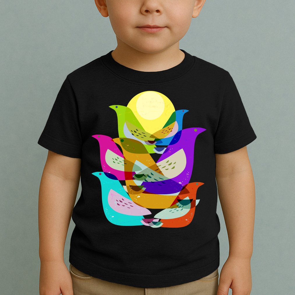 Vintage Retro Birds Toddler T-Shirt