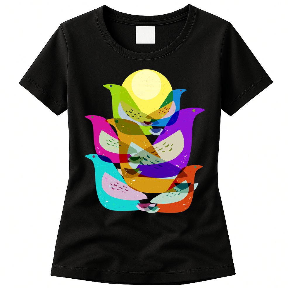 Vintage Retro Birds Womens T-Shirt