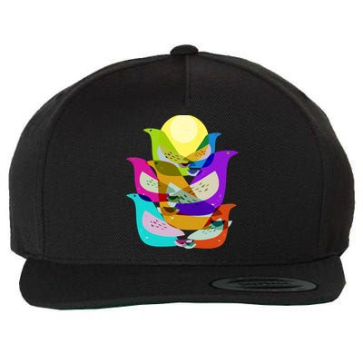 Vintage Retro Birds Wool Snapback Cap