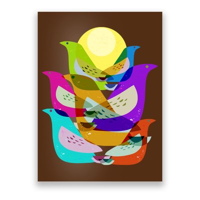 Vintage Retro Birds Poster
