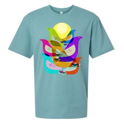 Vintage Retro Birds Sueded Cloud Jersey T-Shirt