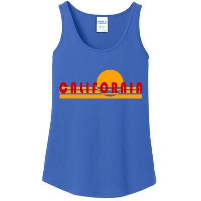 Vintage Retro California Simple Sinset Ladies Essential Tank