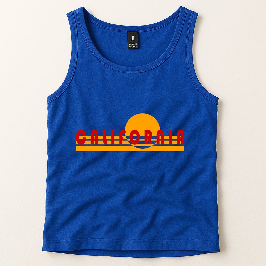 Vintage Retro California Simple Sinset Tank Top