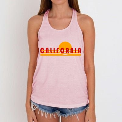 Vintage Retro California Simple Sinset Women's Knotted Racerback Tank