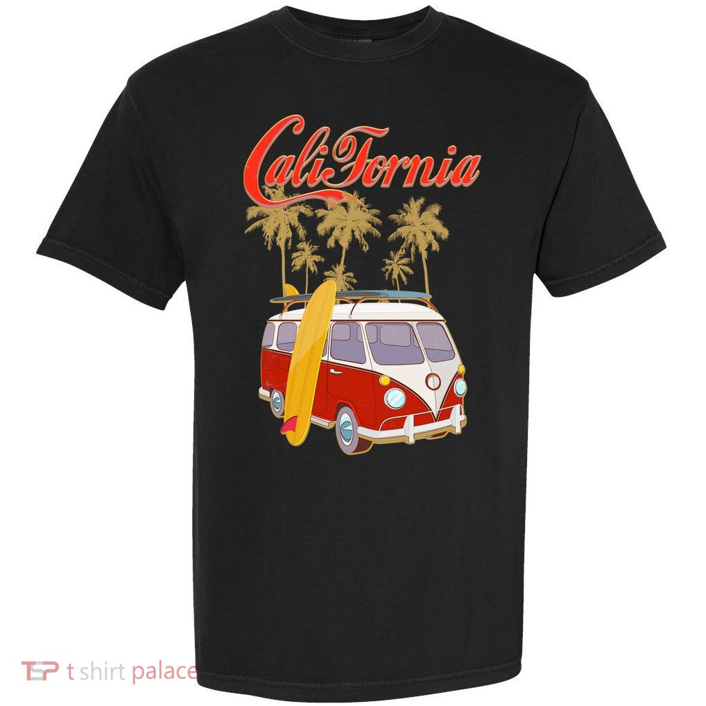 Vintage Retro California Surf Van Garment-Dyed Heavyweight T-Shirt