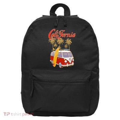 Vintage Retro California Surf Van 16 in Basic Backpack