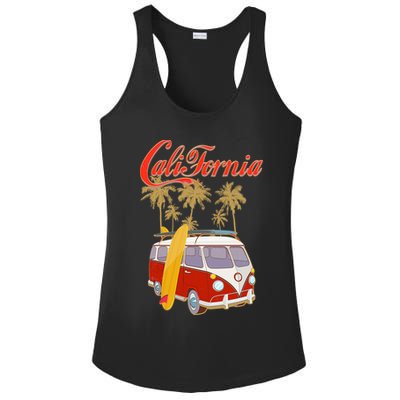 Vintage Retro California Surf Van Ladies PosiCharge Competitor Racerback Tank