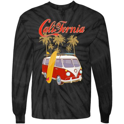 Vintage Retro California Surf Van Tie-Dye Long Sleeve Shirt