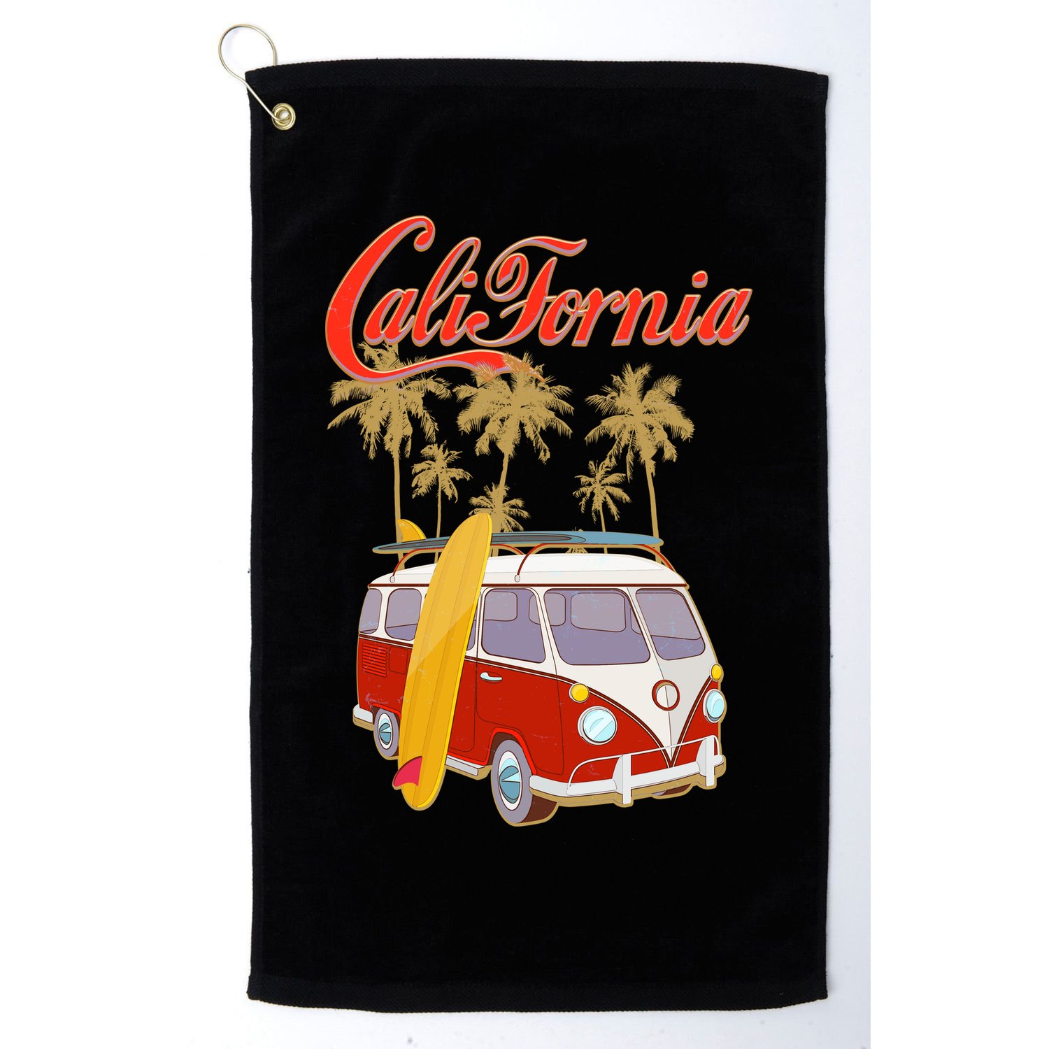 Vintage Retro California Surf Van Golf Towel