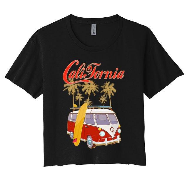 Vintage Retro California Surf Van Crop Top