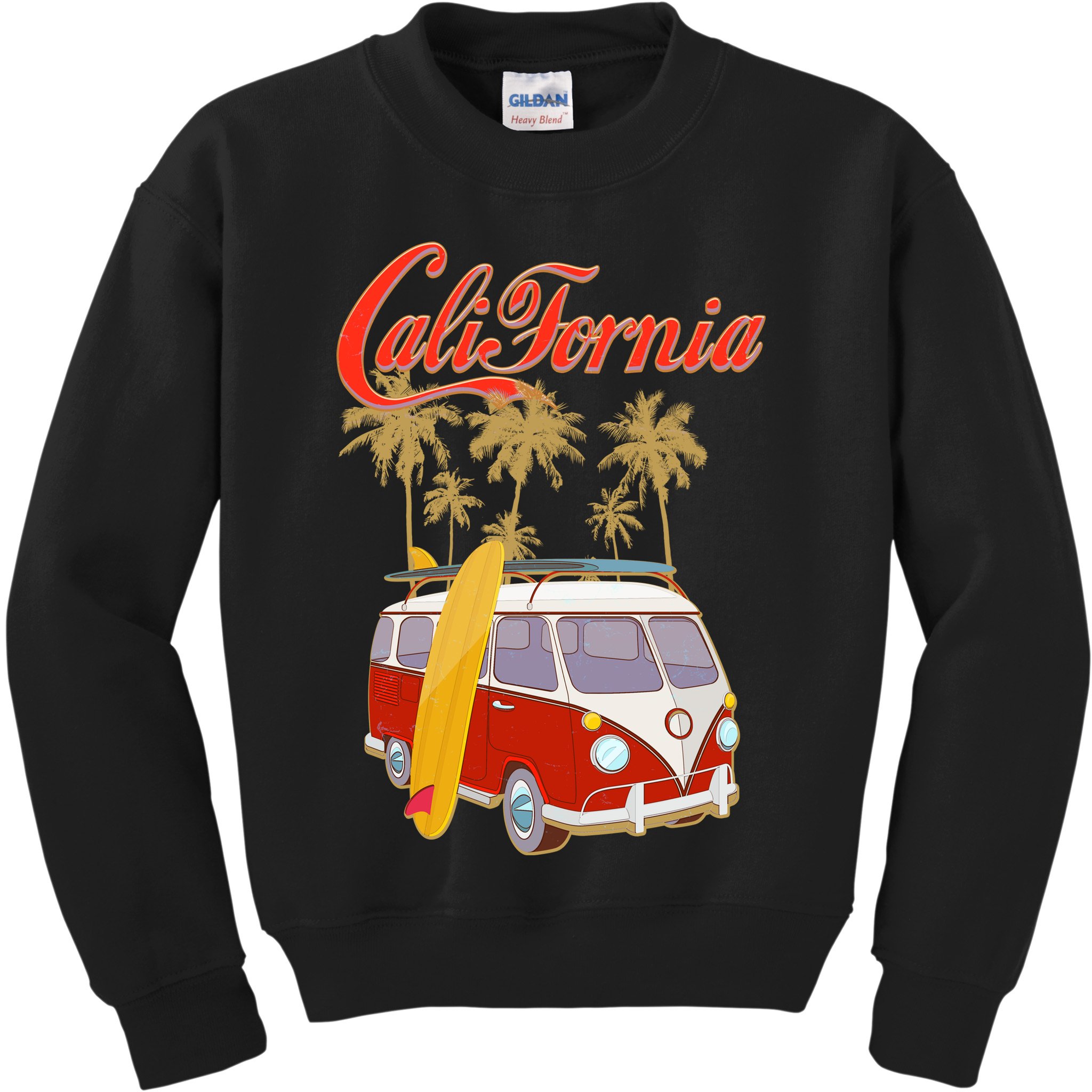 Vintage Retro California Surf Van Kids Sweatshirt