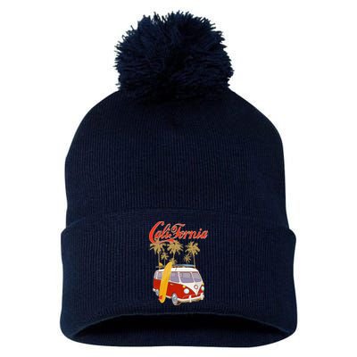 Vintage Retro California Surf Van Pom Pom 12in Knit Beanie