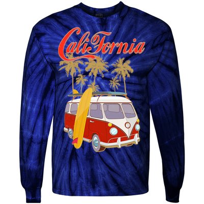 Vintage Retro California Surf Van Tie-Dye Long Sleeve Shirt