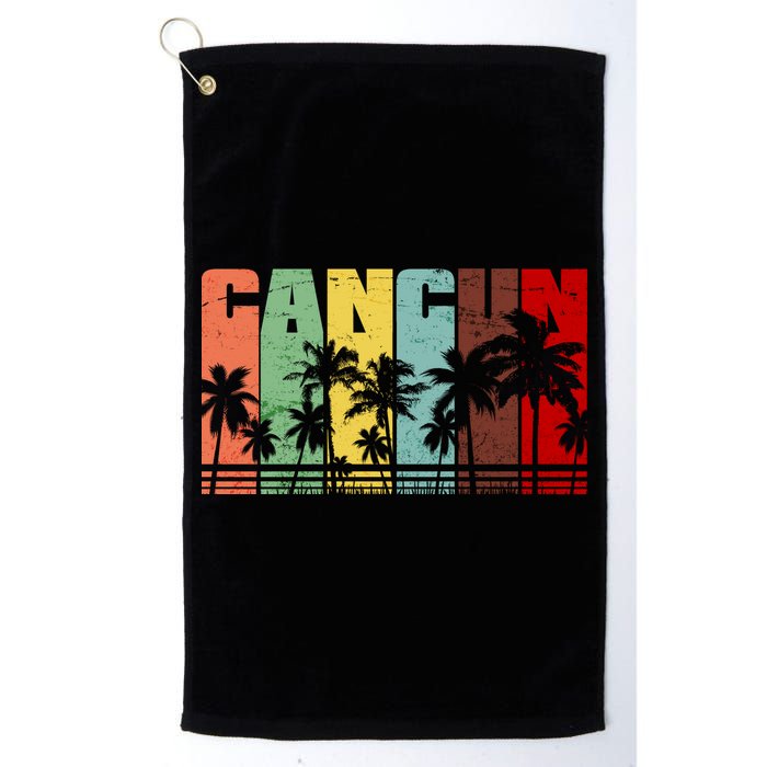 Vintage Retro Cancun Palm Tree Logo Golf Towel