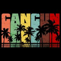 Vintage Retro Cancun Palm Tree Logo Crop Top