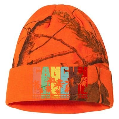 Vintage Retro Cancun Palm Tree Logo Kati Licensed 12" Camo Beanie