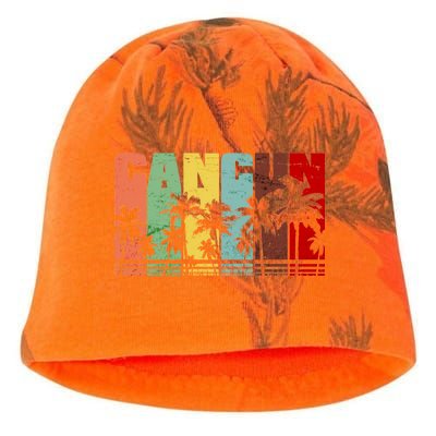 Vintage Retro Cancun Palm Tree Logo Kati - Camo Knit Beanie