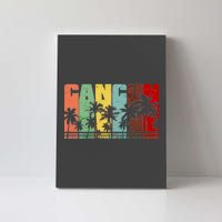 Vintage Retro Cancun Palm Tree Logo Canvas