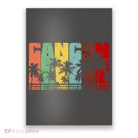Vintage Retro Cancun Palm Tree Logo Poster
