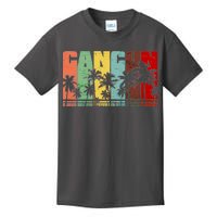 Vintage Retro Cancun Palm Tree Logo Kids T-Shirt