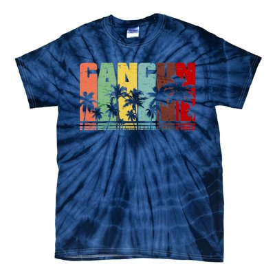 Vintage Retro Cancun Palm Tree Logo Tie-Dye T-Shirt