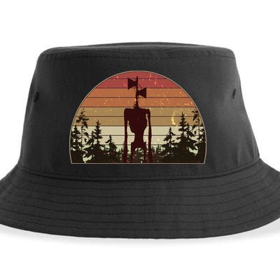 Vintage Retro Creepy Siren Head Sustainable Bucket Hat