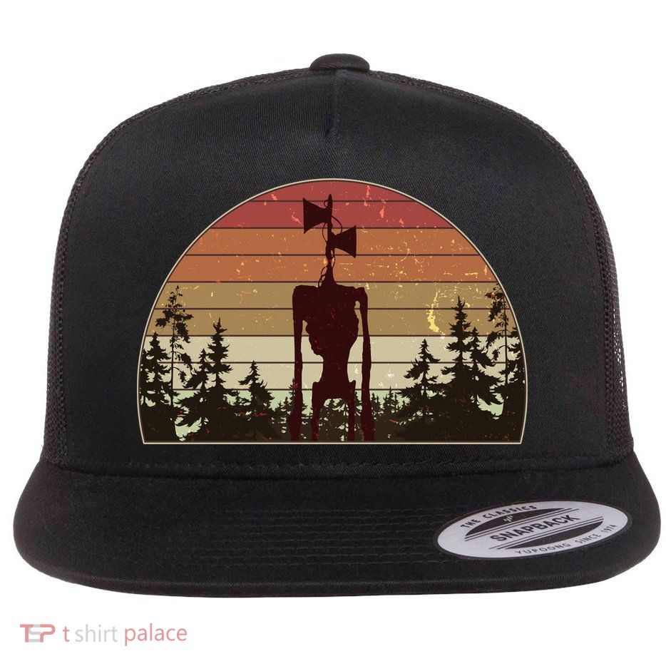 Vintage Retro Creepy Siren Head Flatbill Hat