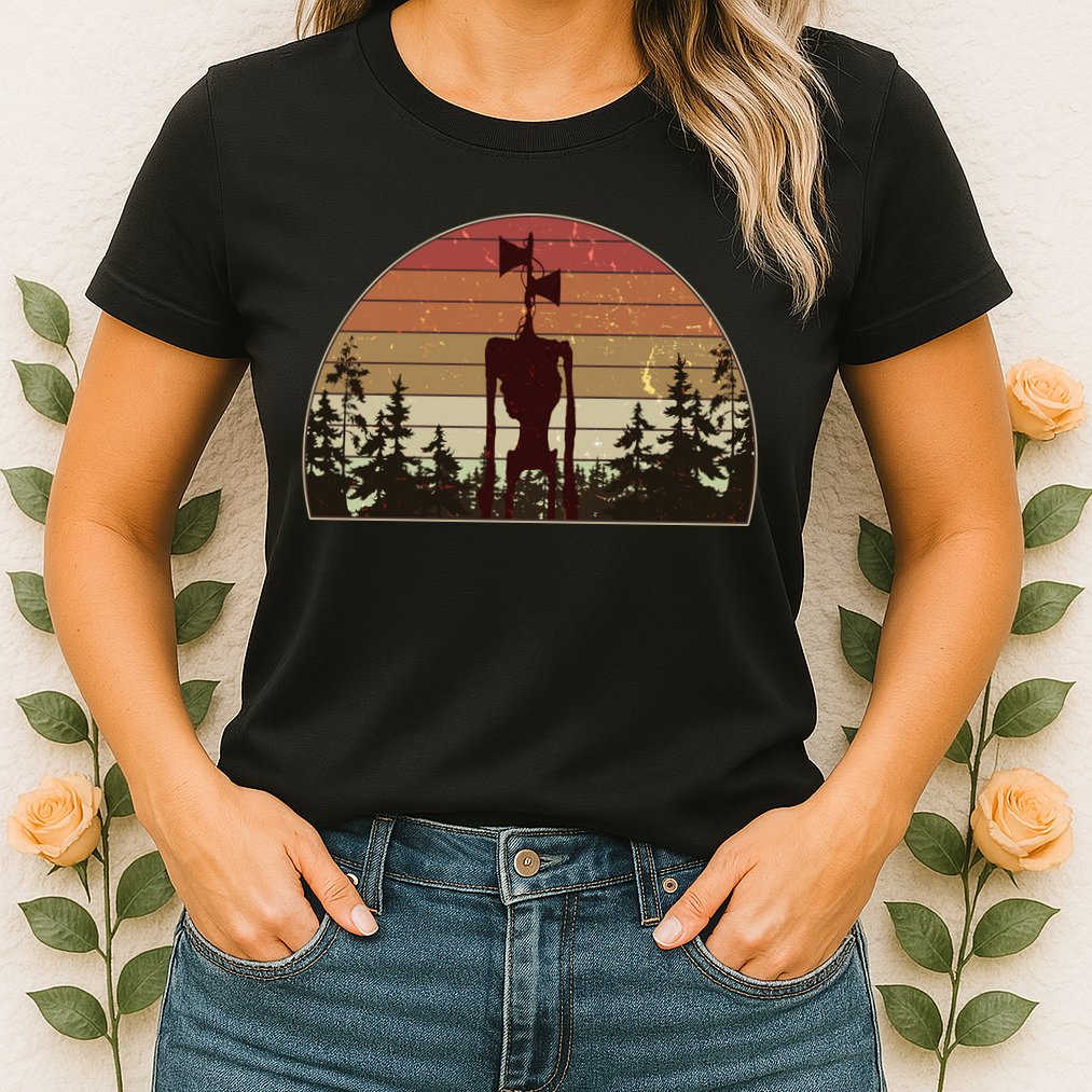 Vintage Retro Creepy Siren Head Womens T-Shirt