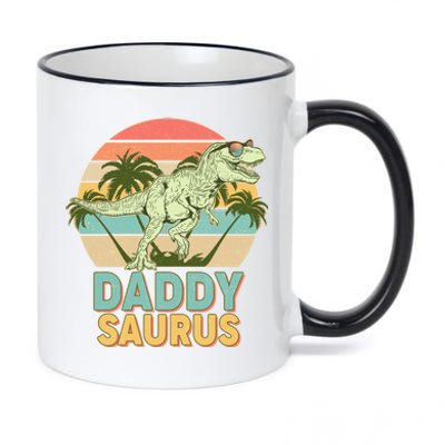 Vintage Retro Daddy Saurus T-Rex Dinosaur 11oz Black Color Changing Mug