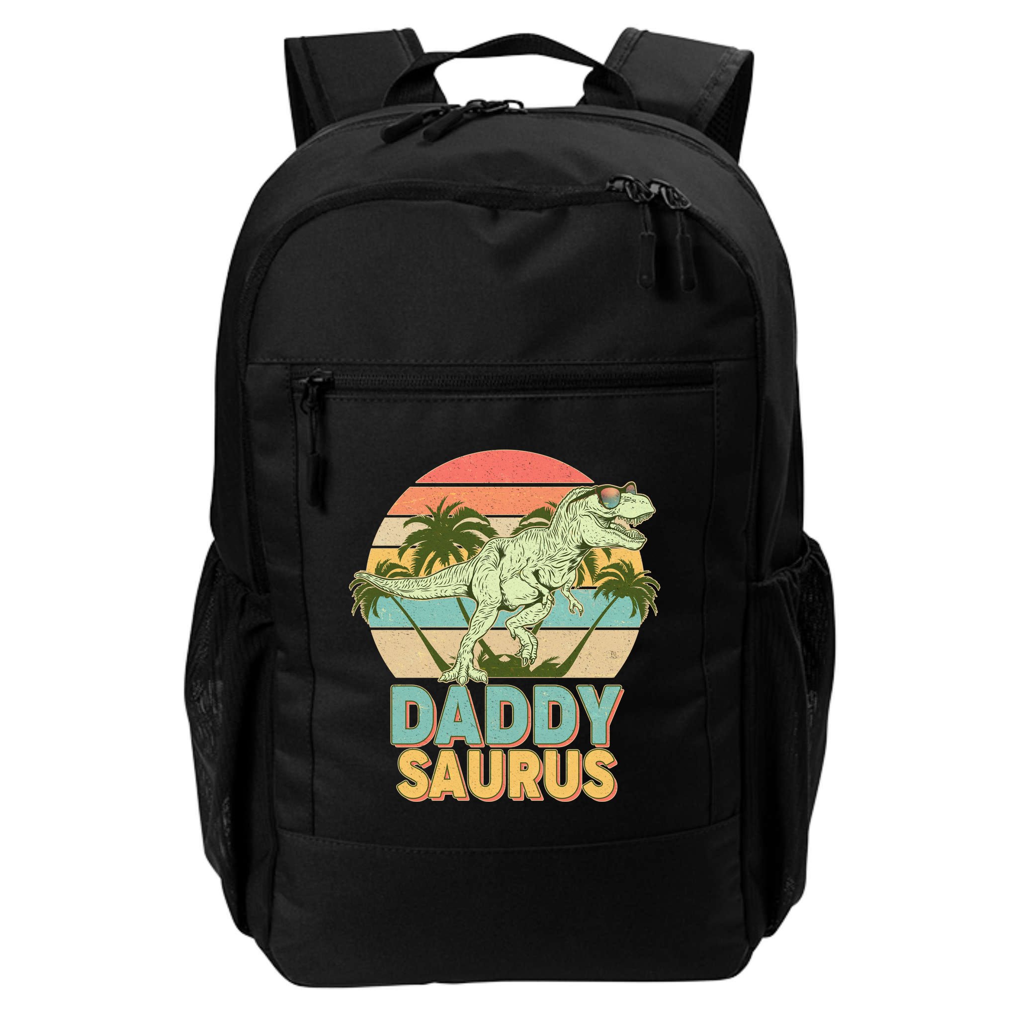 Vintage Retro Daddy Saurus T-Rex Dinosaur Backpack