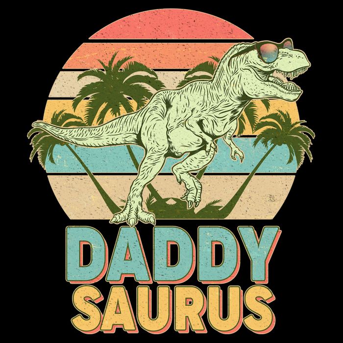 Vintage Retro Daddy Saurus T-Rex Dinosaur Backpack