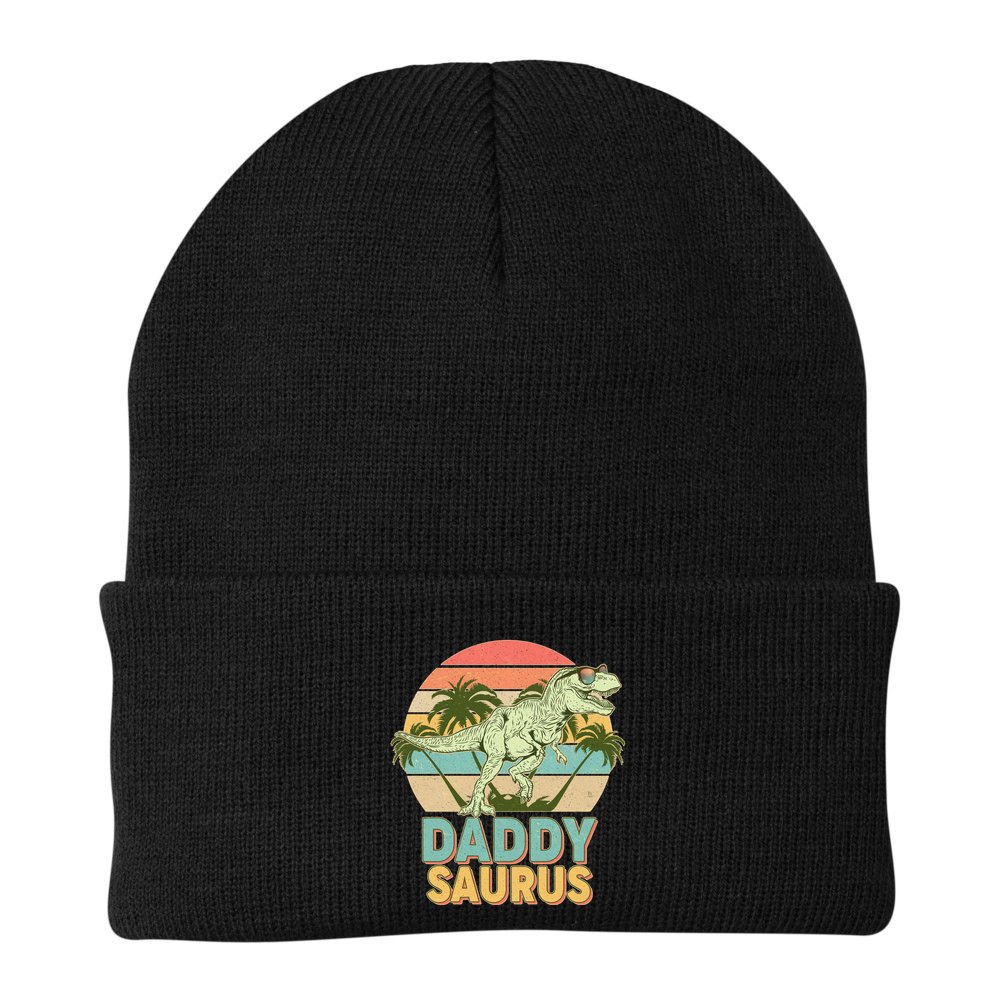Vintage Retro Daddy Saurus T-Rex Dinosaur Beanie