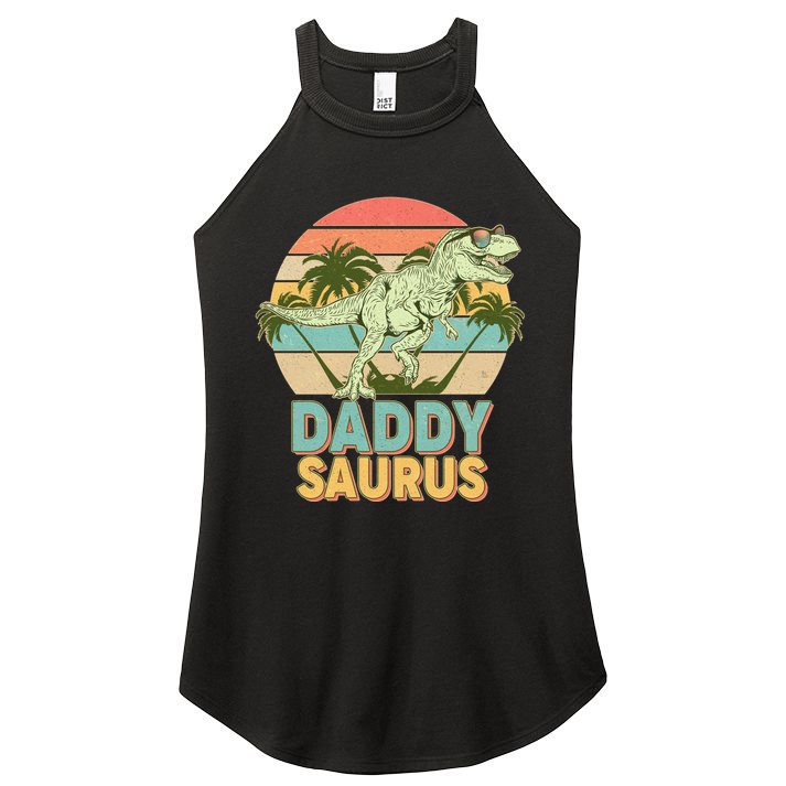 Vintage Retro Daddy Saurus T-Rex Dinosaur Women's Perfect Tri Rocker Tank