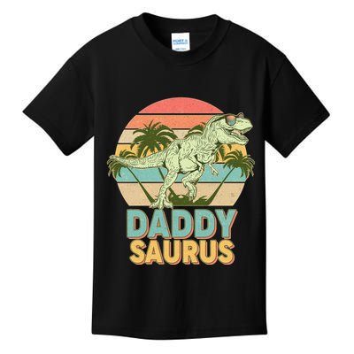 Vintage Retro Daddy Saurus T-Rex Dinosaur Kids T-Shirt
