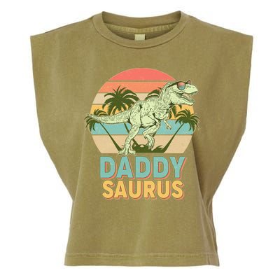 Vintage Retro Daddy Saurus T-Rex Dinosaur Garment-Dyed Women's Muscle Tee