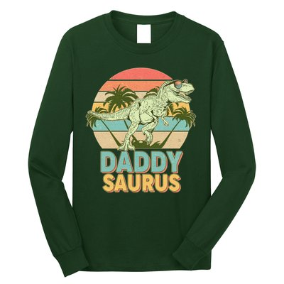 Vintage Retro Daddy Saurus T-Rex Dinosaur Long Sleeve Shirt