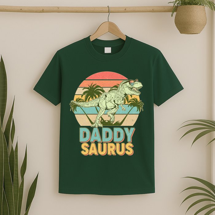 Vintage Retro Daddy Saurus T-Rex Dinosaur T-Shirt