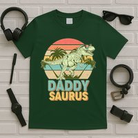 Vintage Retro Daddy Saurus T-Rex Dinosaur T-Shirt