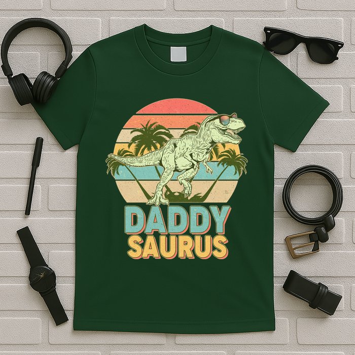 Vintage Retro Daddy Saurus T-Rex Dinosaur T-Shirt