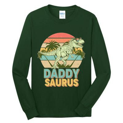 Vintage Retro Daddy Saurus T-Rex Dinosaur Tall Long Sleeve T-Shirt