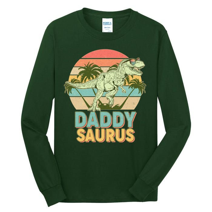 Vintage Retro Daddy Saurus T-Rex Dinosaur Tall Long Sleeve T-Shirt