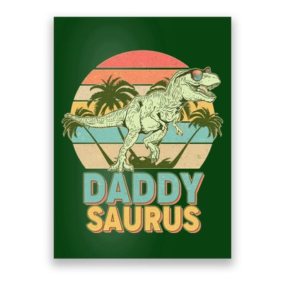 Vintage Retro Daddy Saurus T-Rex Dinosaur Poster