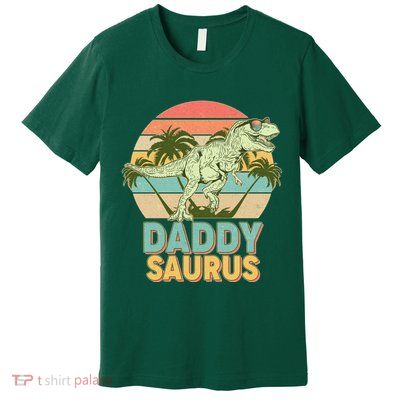 Vintage Retro Daddy Saurus T-Rex Dinosaur Premium T-Shirt