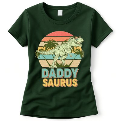 Vintage Retro Daddy Saurus T-Rex Dinosaur Womens T-Shirt