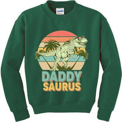 Vintage Retro Daddy Saurus T-Rex Dinosaur Kids Sweatshirt