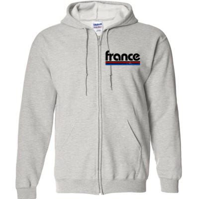 Vintage Retro France Logo Full Zip Hoodie