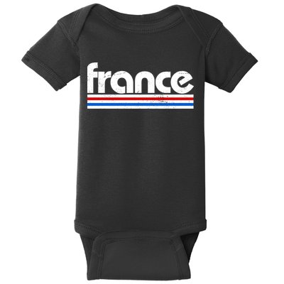 Vintage Retro France Logo Baby Bodysuit
