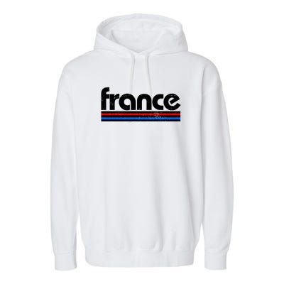 Vintage Retro France Logo Garment-Dyed Fleece Hoodie