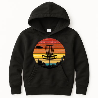 Vintage retro Frisbee Golf Kids Hoodie